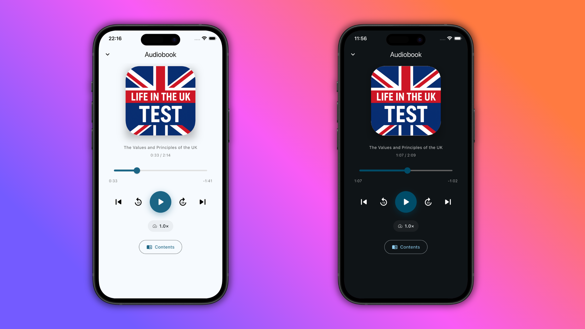 Answer Key feature in Life in the UK ExamReady app