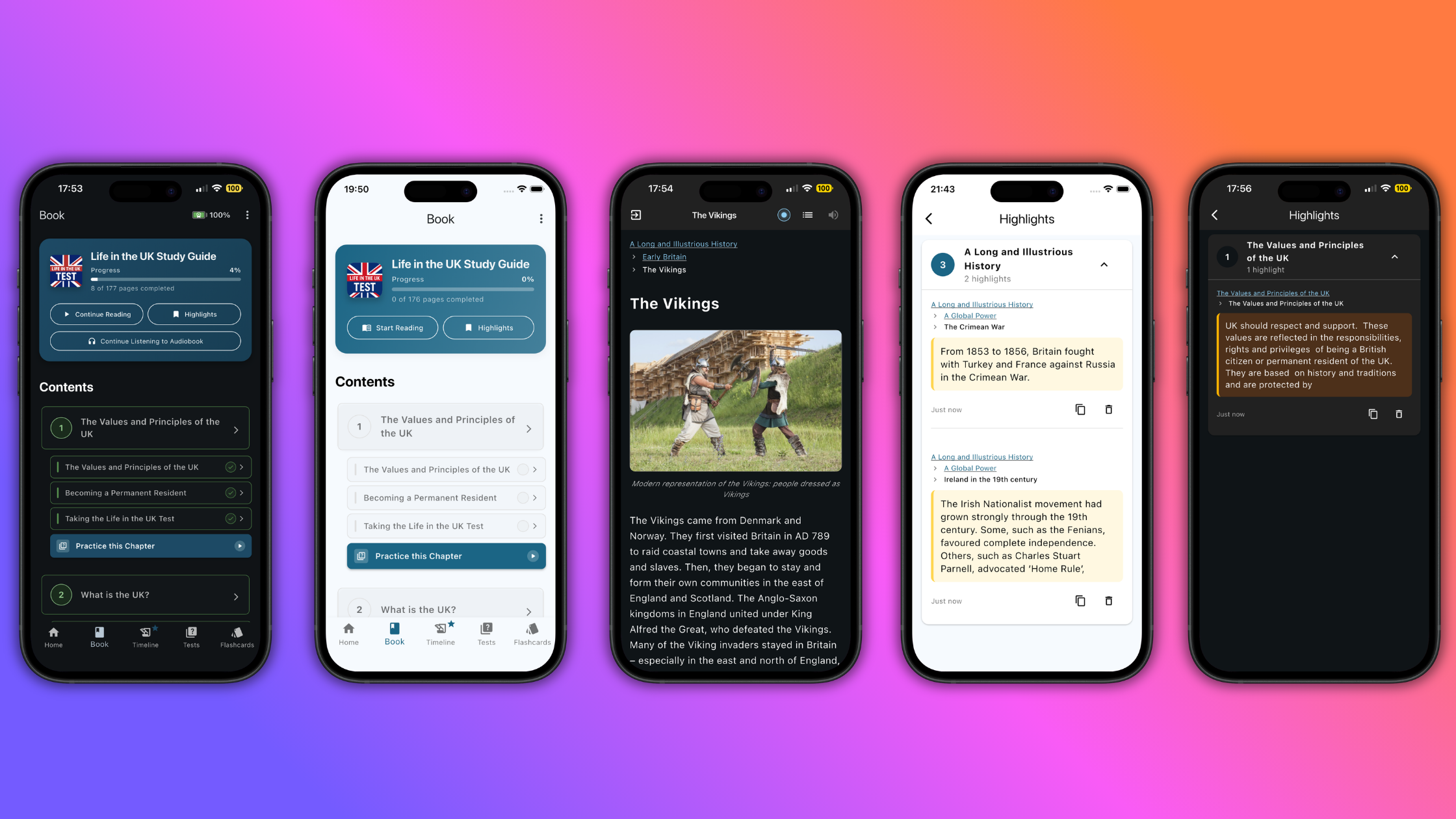 Answer Key feature in Life in the UK ExamReady app